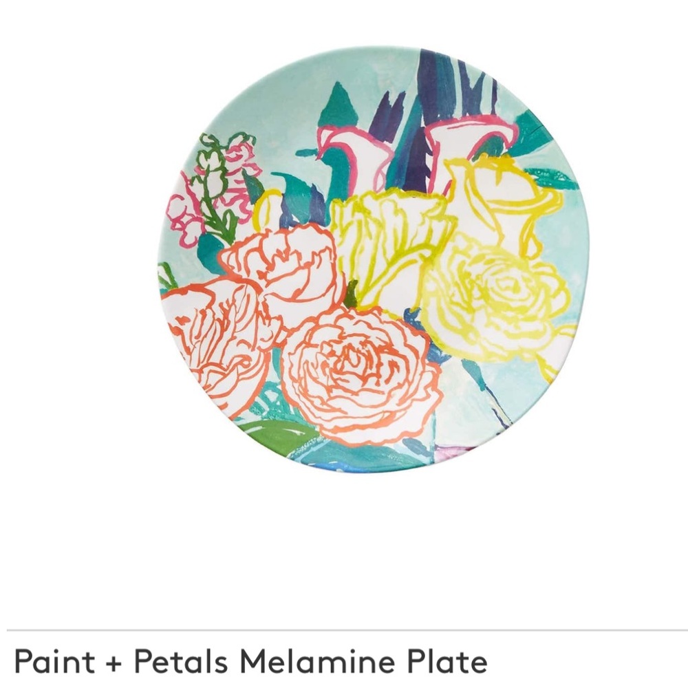 NWT New Anthropologie Vibrant Floral Color Melamine Plate - Picture 2 of 13